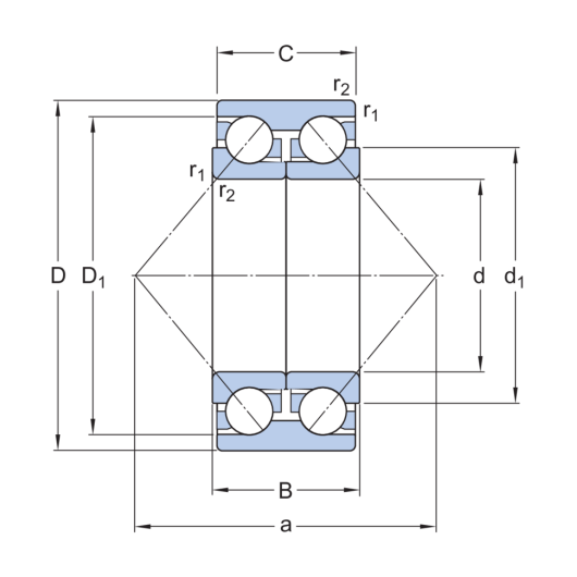 SKF 305608 Angular contact ball bearings