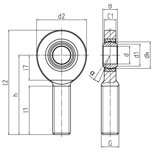 DURBAL DGAL 20 UK Rod ends, maintenance free