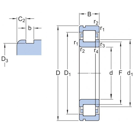 SKF NUP 306 ECNJ Cylindrical roller bearings